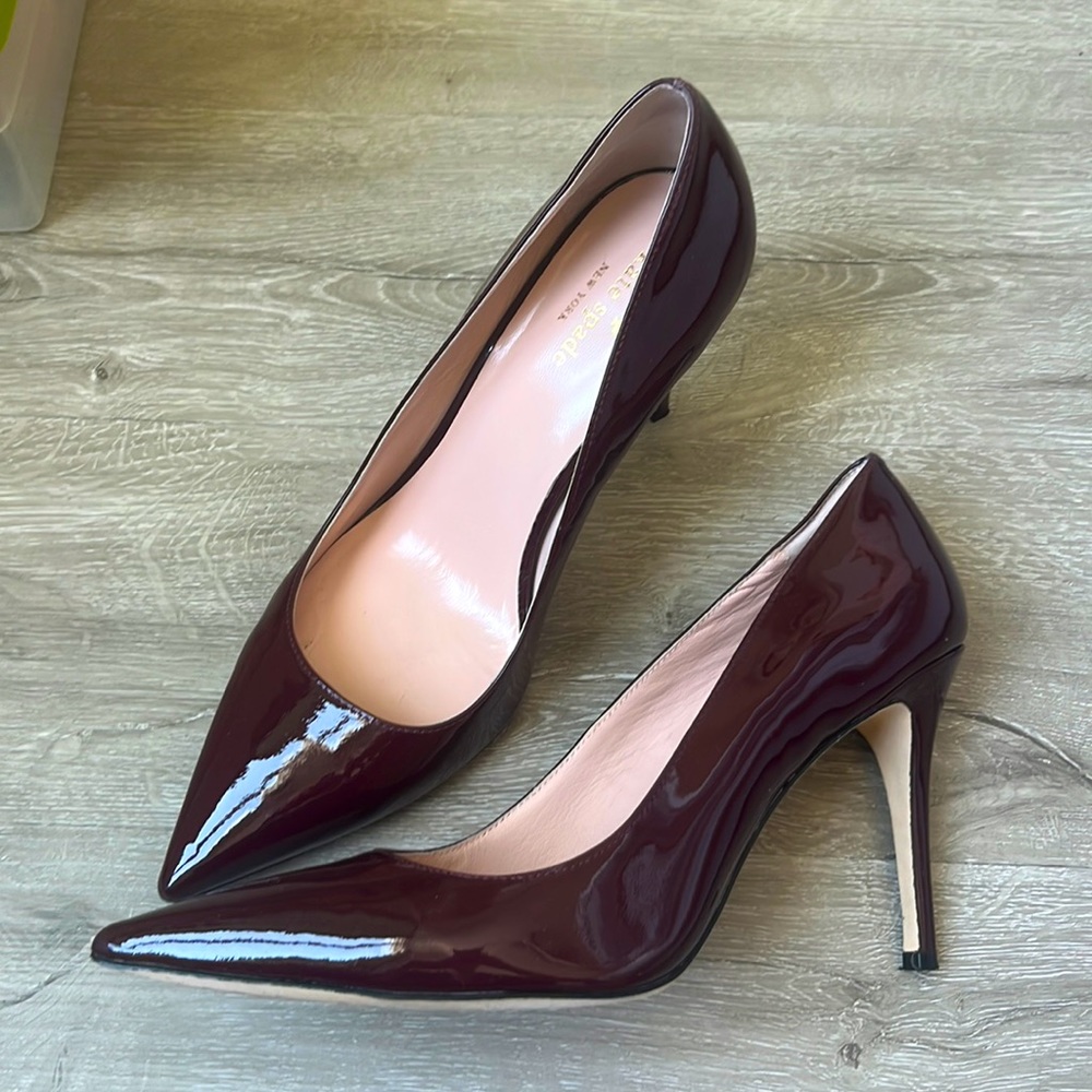 Kate Spade New York Oxblood Patent Leather Pointed Toe Pumps 9.5M